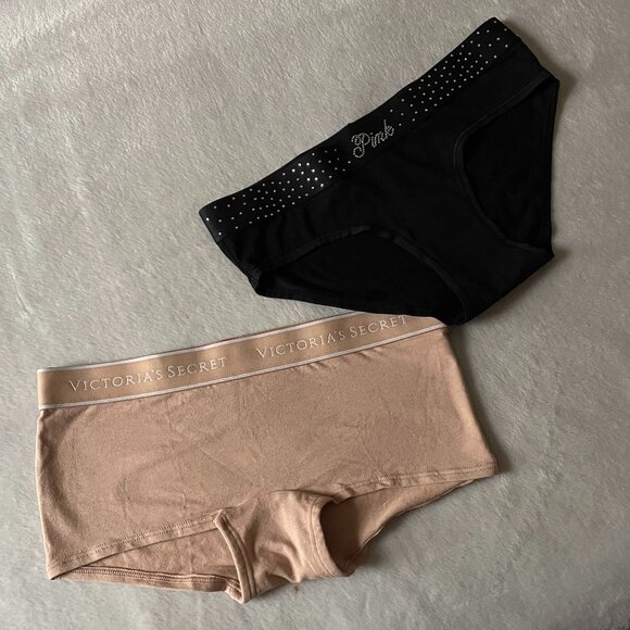 Victoria's Secret, PINK, 2 Pair XS, Logo Cotton Panties - Picture 1 of 13